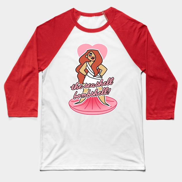 Clam Glam Baseball T-Shirt by Toothpaste_Face